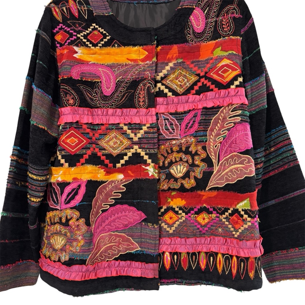 Choices Textured Embroidered Patchwork Artsy Vibr… - image 3